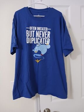 5 For $25!! Disney Parks Aladin Graffic  SS T Shirt Cobalt Blue Unisex Size 2XL